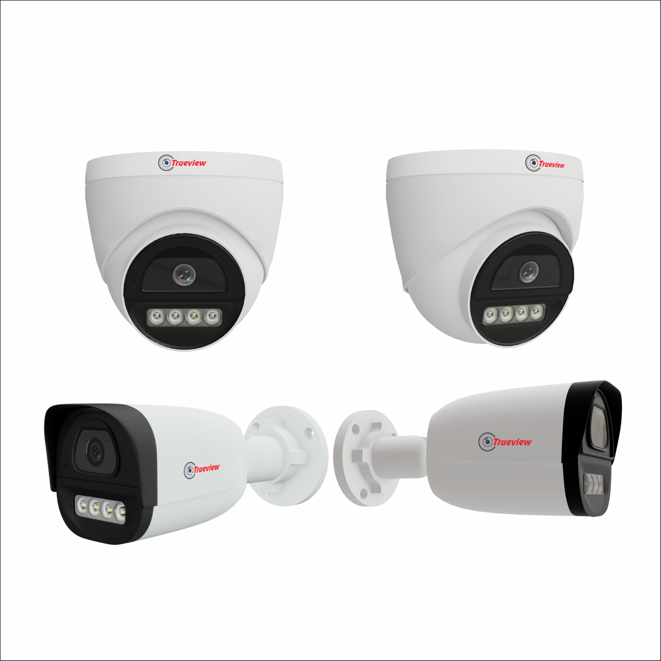 Trueview 2MP Dual Light HD CCTV Camera Combo Wired CCTV Camera Works with DVR 2 Dome & 2 Bullet Cameras with Built-in Mic,All Time Color Vision,3.6mm Lens,20M IR,15M White LED,H.265,4-TVI/AHD/CVI/CVBS-image-43