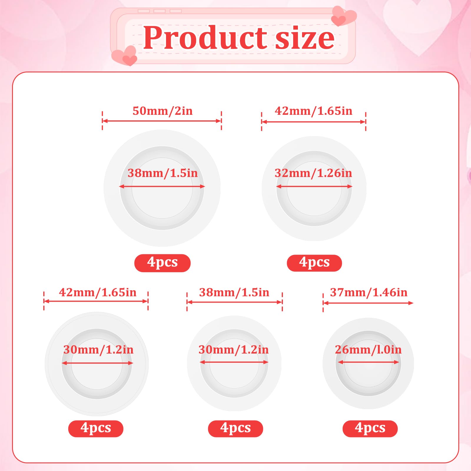 BOHUIZ 20 Pcs Piggy Bank Stoppers Rubber Plugs, 5 Sizes Rubber Saving Box Plug Replacement Piggy Bank Plugs Round Piggy Bank Stopper for Coin Bank Saving Box (White)