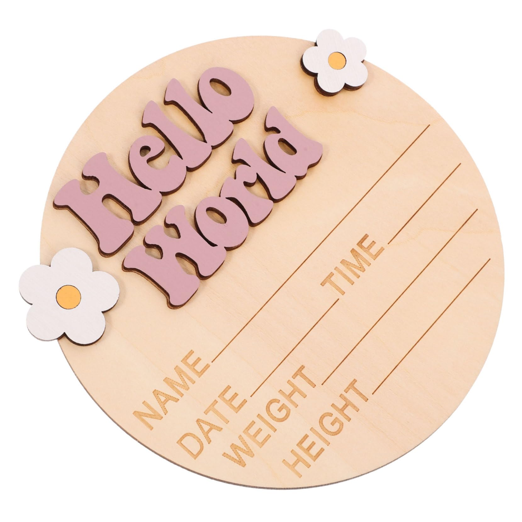 HAPINARY Round Newborn Baby Name Sign Baby Milestone Signs Wooden Birth Announcement Photo Prop Decor