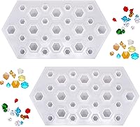 Vista 1 de 2PCS 3D Diamond Gem Silicone Mold, Clear Silicone Mold for Making Clay Resin Epoxy Crafting Projects