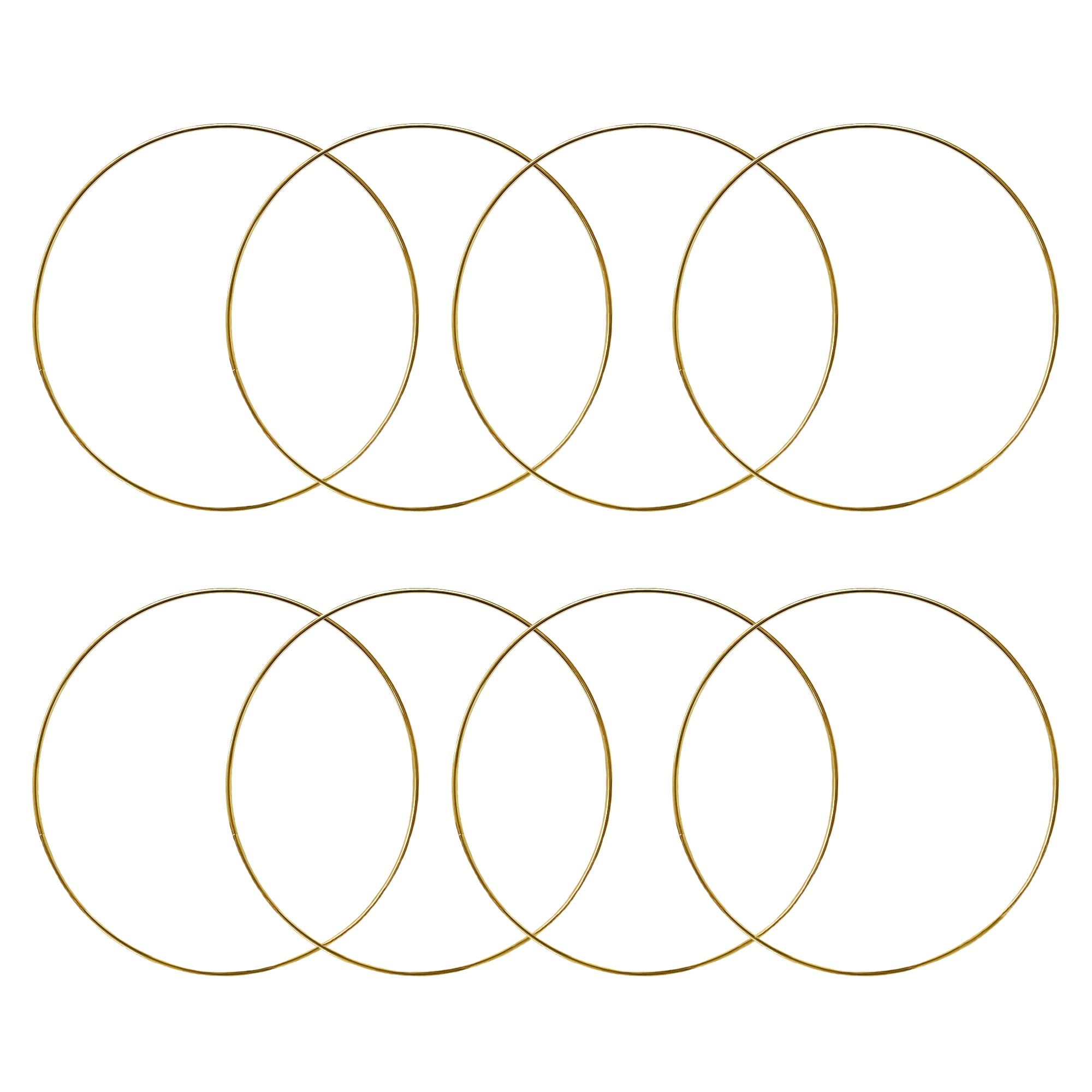 TSJ 8 PCS 10 Inch Gold Metal Hoop Rings for DIY Dream Catcher Rings Floral Wreath Crafts Macrame Hoops for Wedding Decor Baby Shower
