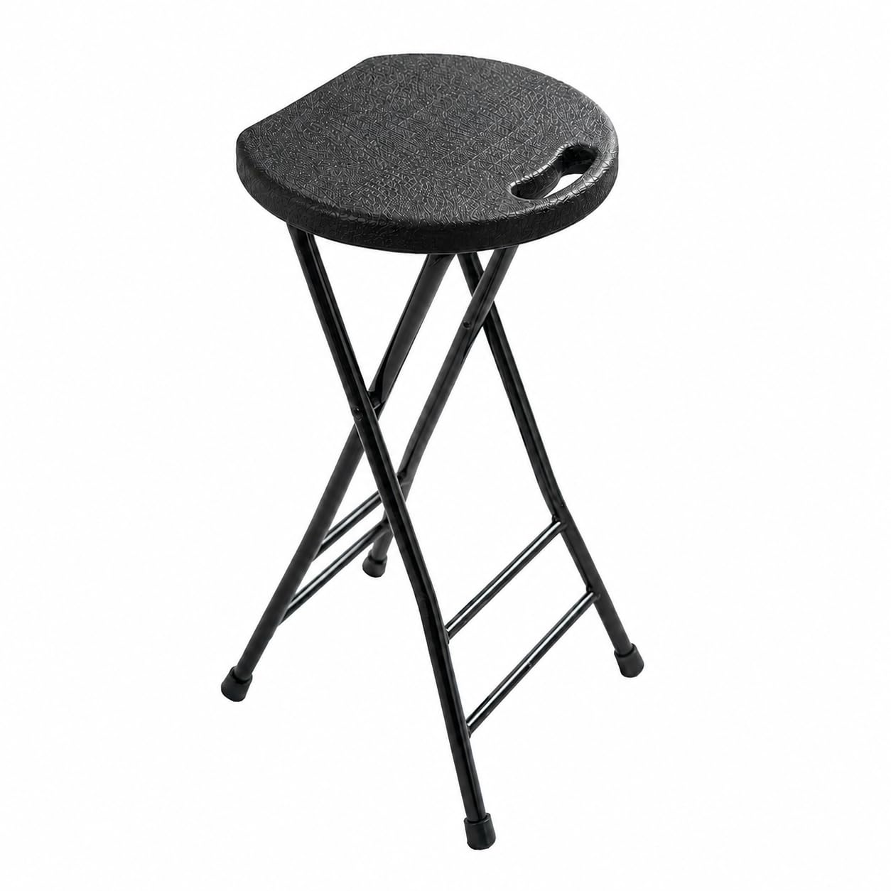 COOZMENT 24-Inch Folding Stool with Handle, Folding Bar Stool with Non-Slip Feet,Folding Chair,Indoor and Outdoor Foldable Stool for Adults,500 lbs Capacity,Kitchen,Game Room(13"×11.5"×24")