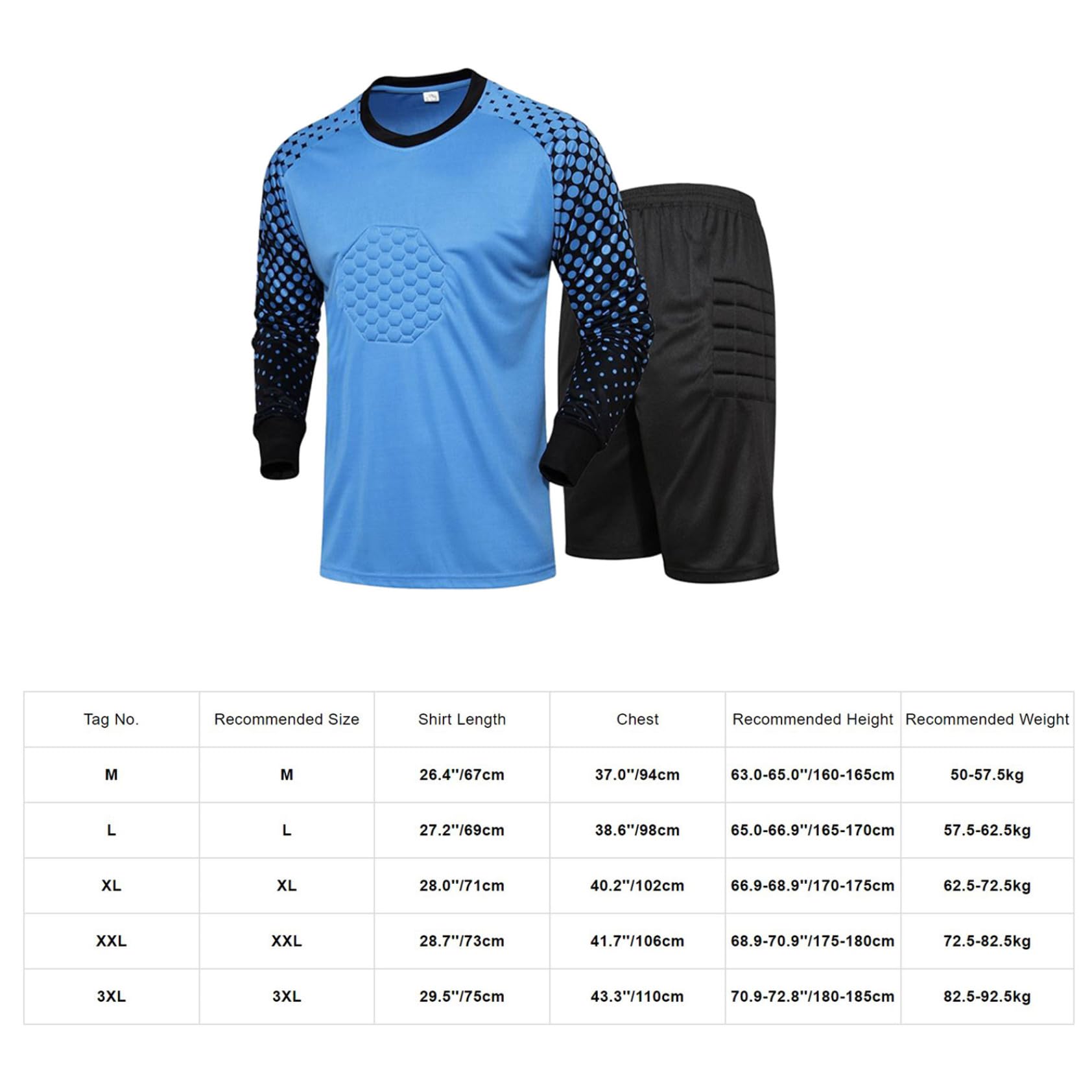 Homme Ensemble Maillot de Gardien de But Foot Short Bas de Gardien Football Entraînement Tenue