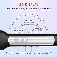 Vista 6 de Faszin Plancha de pelo profesional, placa ancha de 1.65 pulgadas, plancha plana de iones negativos de titanio, calentamiento rápido de 30 segundos