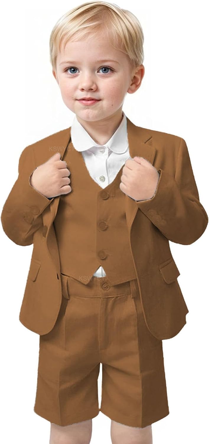 Boys’ Formal Suit Piece Slim Fit Boys Suit Tuxedos for Wedding Short Pants Suits for Teens Homecoming