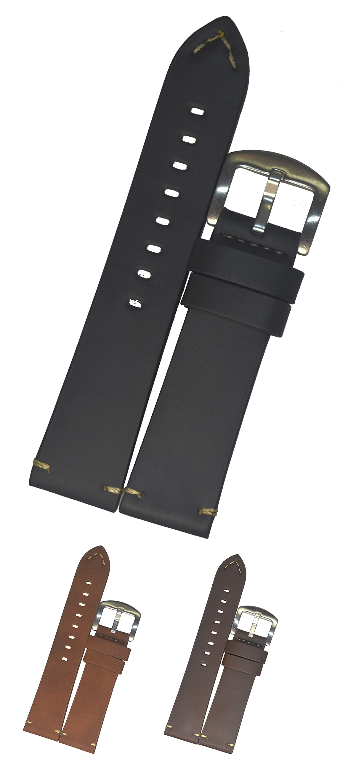 SURU® Vegan Leather Watch Strap for Men Elegant Vintage Style - Choose Size 20mm, 22mm & 24mm / Choose Colour Black, Tan & Brown (Black, 20mm) (B0926Z9M8C) Amazon Price History, Amazon Price Tracker