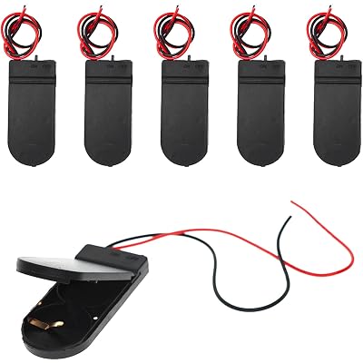 6 Pcs 2 x 3V CR2032 Button Coin Cell Battery Holder with Leads On Off Switch