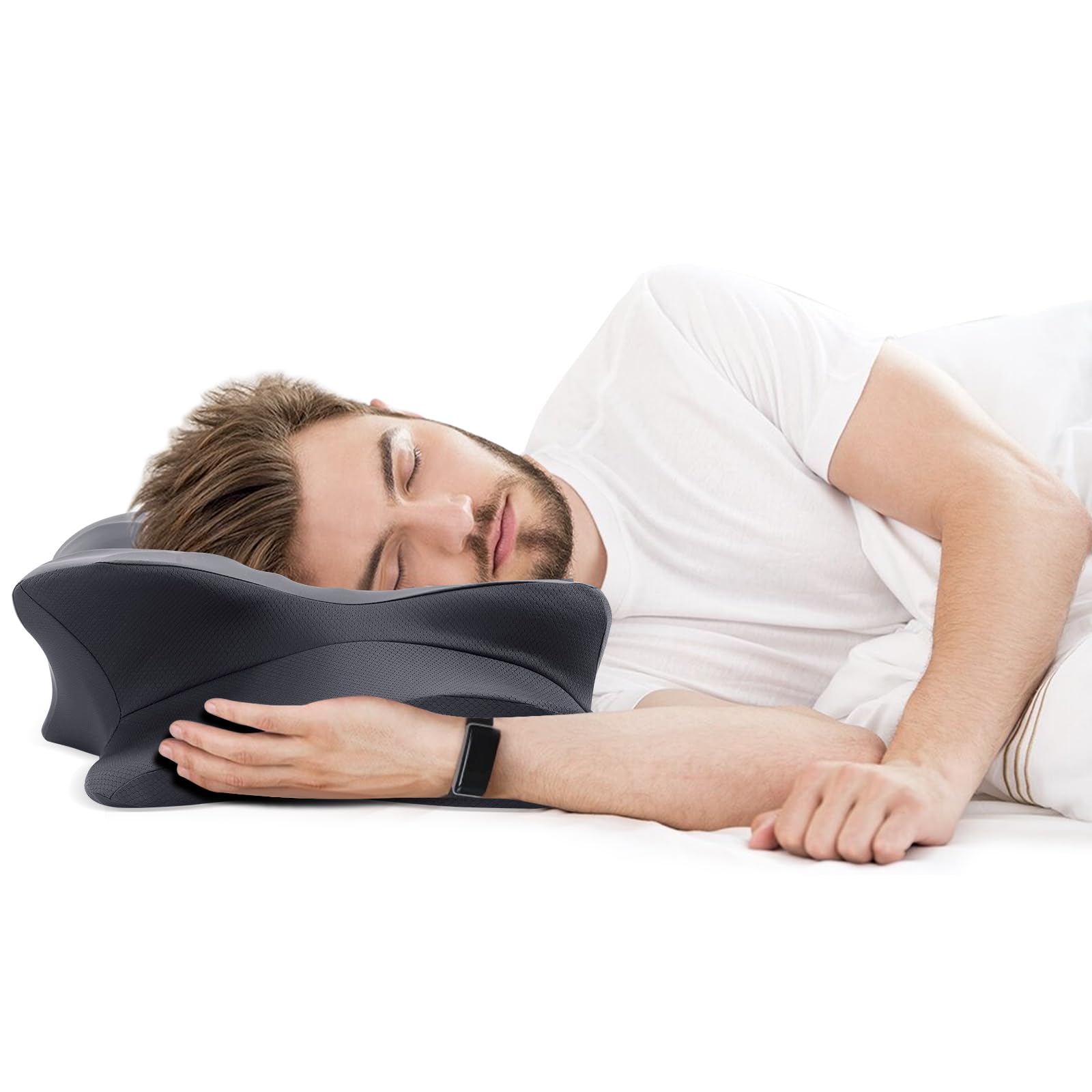 Cuscino Cervicale DONAMA In Memory Foam – Doppia Altezza 9/14 Cm, 63x38 Cm, Con Federa Traspirante E Lavabile, Per Dormire Su Schiena E Fianco