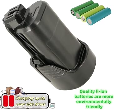 12V 2.5Ah Compatible with Bosch 10.8 V Battery Li-ion Replacement (Two Models, Please Note Compatibility) 12 Volt Drill Batteries BAT411 BAT414 BC330 BC430