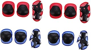 COOLHIYA 2 Conjuntos De Equipamentos De Patinação Juvenil Joelheiras Joelheiras Joelheiras Esportivas Joelheiras Protetores De Pulso Protetores De Pulso Para Ciclismo Protetores