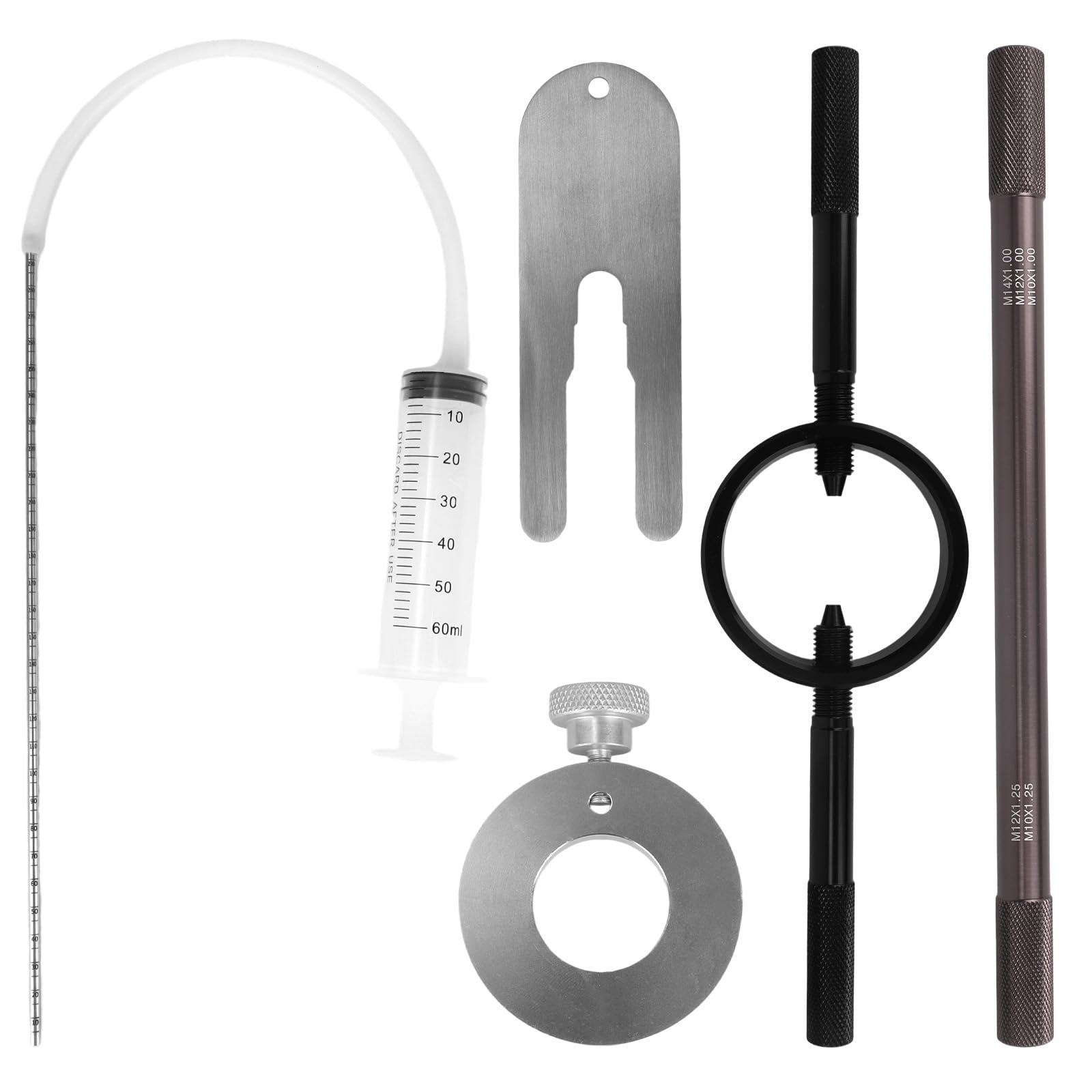 Kit Servizio Forcella Moto, Professionale Strumento Livello Olio Forcella Compressore Molla & Assistenza Sfogo Asta Ammortizzatore Set Manutenzione per Riparazione Moto & Fai Da Te