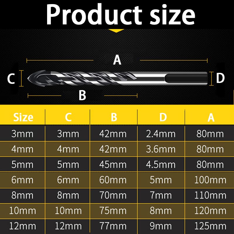 7PCS Carbide Drill Bits for Wood, Metal, and Plastic, Durable and Heat-Resistant, Ideal for DIY and Professional Use