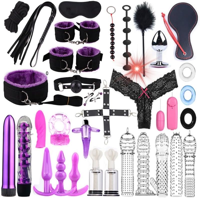 Novelty 34 Piece Multi-Purpose Pilates Training Set (Purple), Indoor Fun Hip and Wrist Movement Cosplay Accessories, Couple Gift