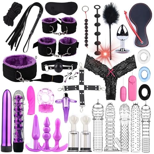 ZeeKoug Noveltà 34 Pezzi Set di Combinazione di Attrezzature di Allenamento di Coppia, Accessori per L'Esercizio della Gamba E Dell'Anca per Il Tempo Libero al Coperto, Regalo Originale [Viola]