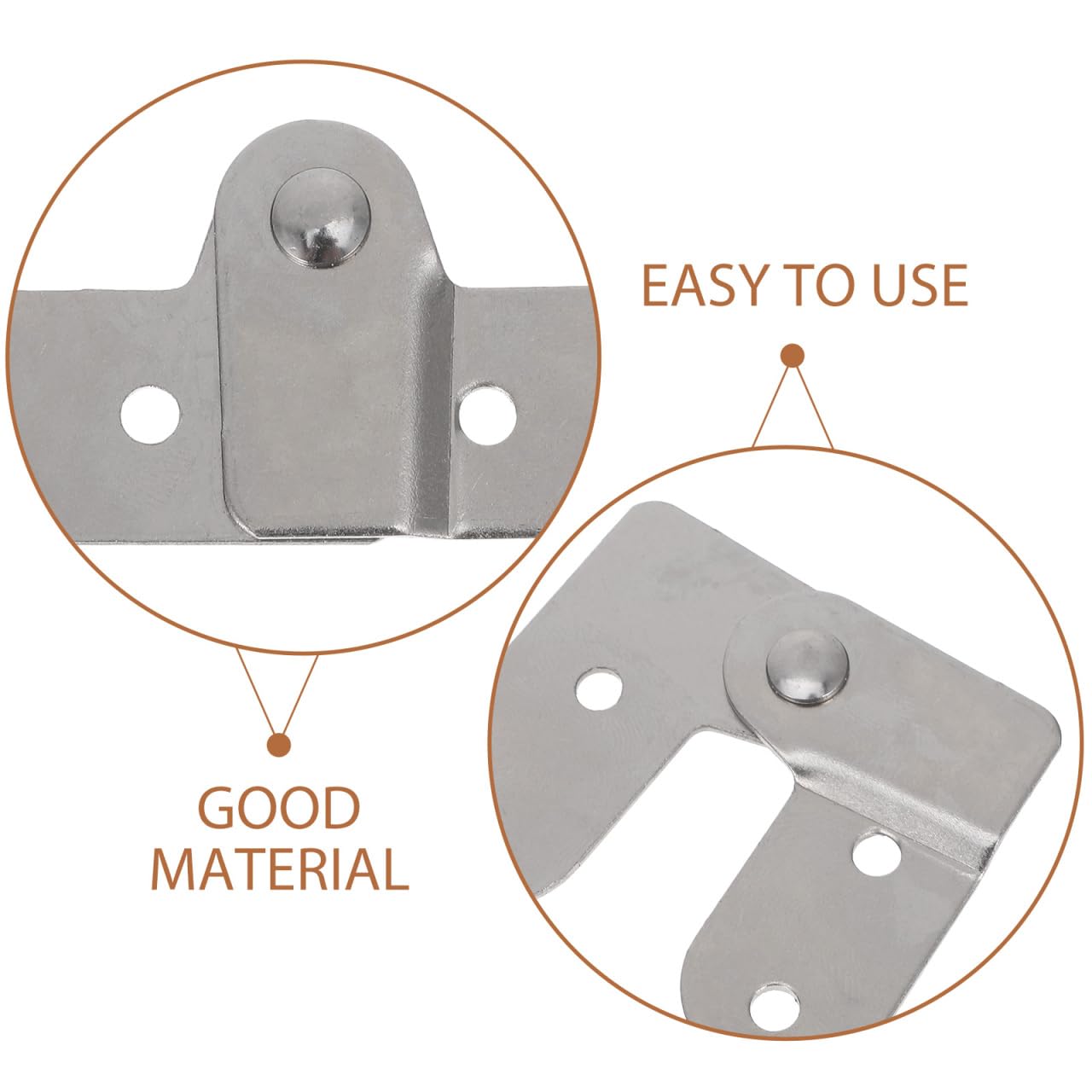 2pcs Folding Ladder Hinge Replacement Kit Heavy Duty Step Joint Accessory Iron Attic Parts for Telescopic Engineering Foldable Loft Ladders Silver - Image 4