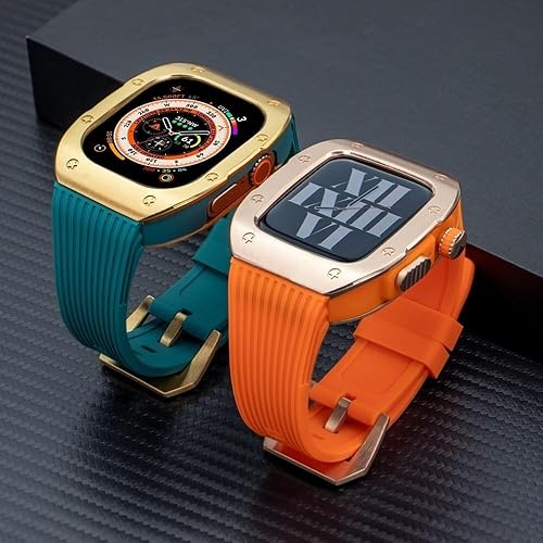 Miniatura 6 de Luxury Stainless Steel Refit Silicone Watch Strap Rm Mod KitFor Apple Watch Ultra 8 7 6 SE 5 4For Iwatch 44mm 45mm 49mm Modification Kit Replacement