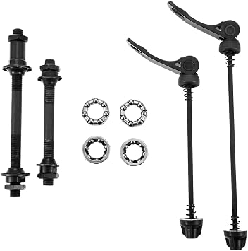 MUXSAM Bike Quick Releases Set,Cycling Front Rear Axle Hollow Shaft,Quick Release Bicycle Hub and Skewers Clip Bolt Lever for MTB Road Mountain Bicycle