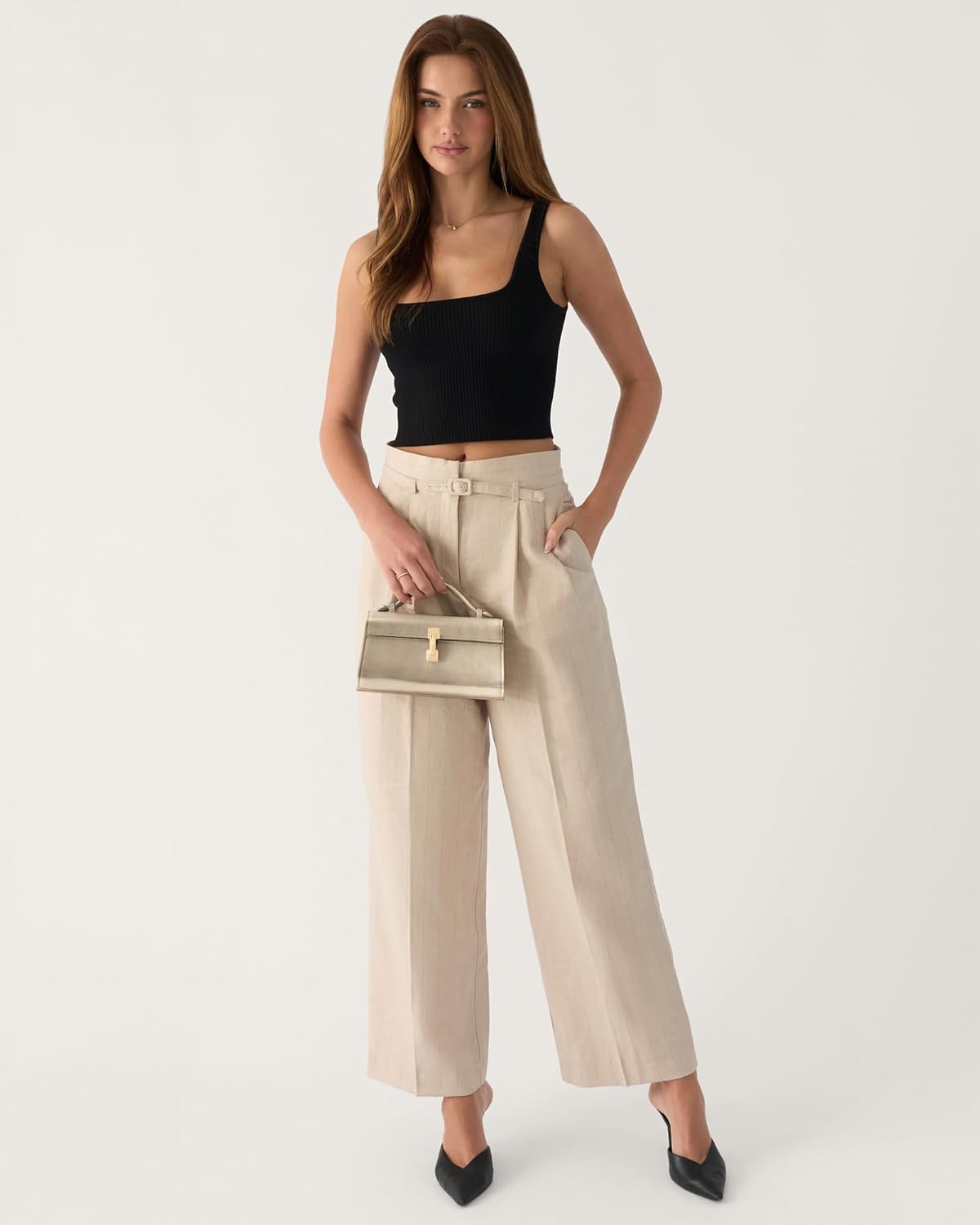 Clutch Purses for Women - Gold Clutch Purses for Women - Small Evening Bag - Trendy Top Handle Purse - Adjustable Crossbody Handbag PU Leather - Gold - Image 5