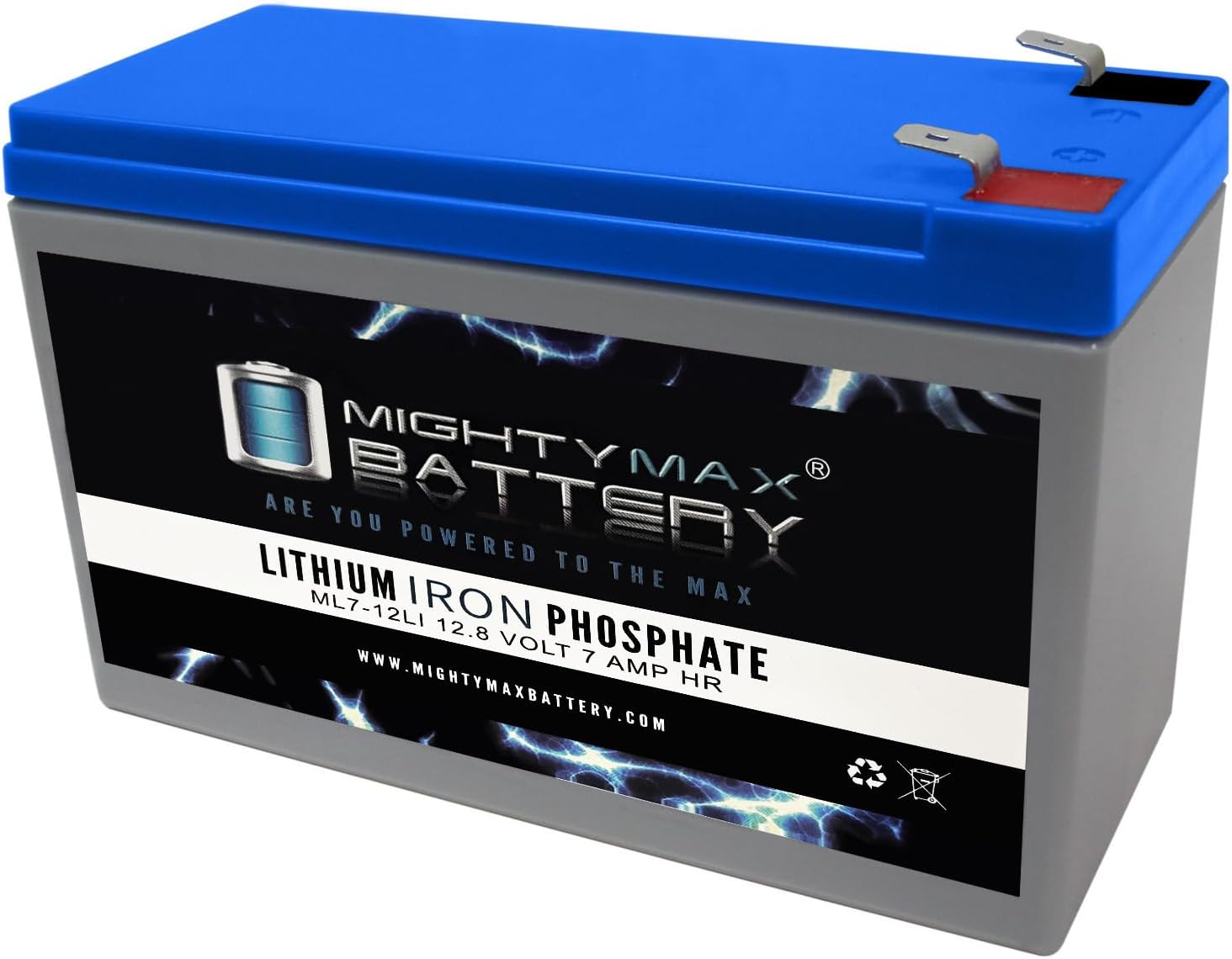 Mighty Max Battery Mighty Max Battery ML7-12LI - 12 Volt 7 AH Deep Cycle Lithium Iron Phosphate (LiFePO4) Rechargeable and Maintenance Free Battery