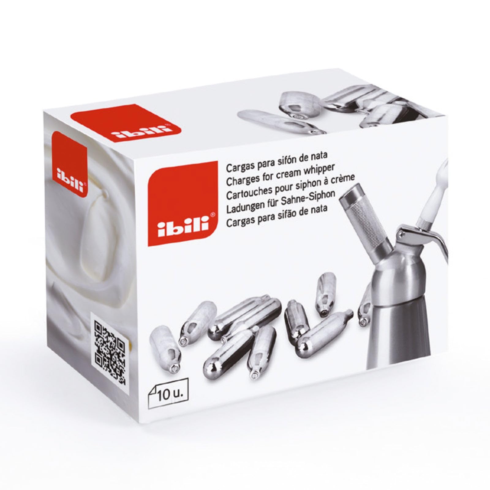 751000 IBILI Cargador Sifones de Nata NO2, Caja de 10 Piezas