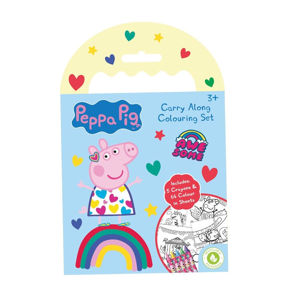 PEPPA PIG- Carry Along Colouring Set Actividades Creativas, Multicolor (FAPEP027)