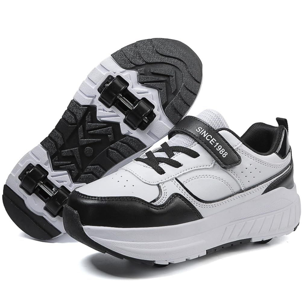 Dziewczęce buty na kółkach dla chłopców buty do deskorolki dla dzieci 2 w 1 wielofunkcyjne buty na rolkach buty na rolkach buty damskie, Rolka S10, 38 EU