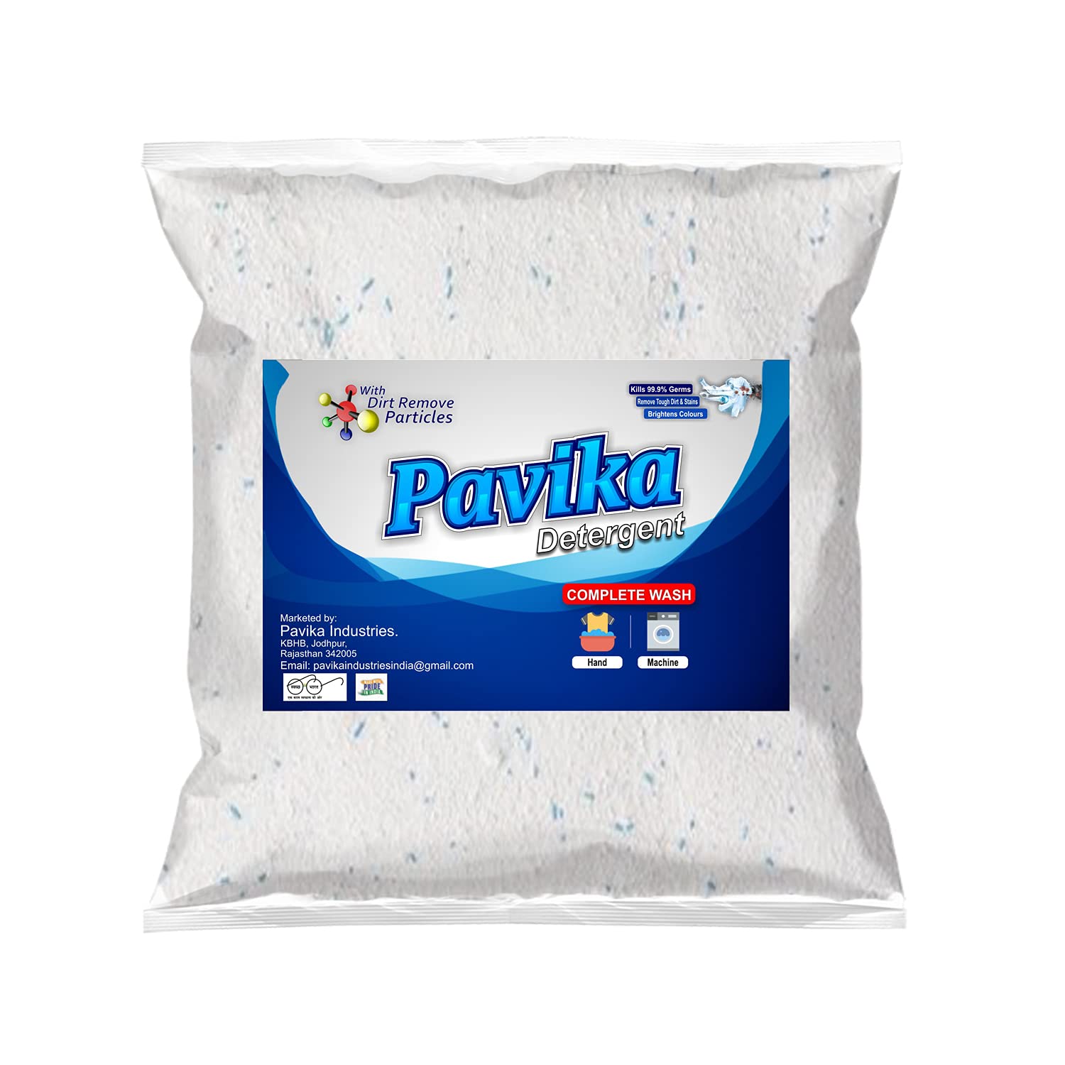Pavika Detergent Powder, Washing Powder For Stain And Clean Clothes 5 Star Quick Wash (1.9KG / WHITE) (PI - RUD50(1))