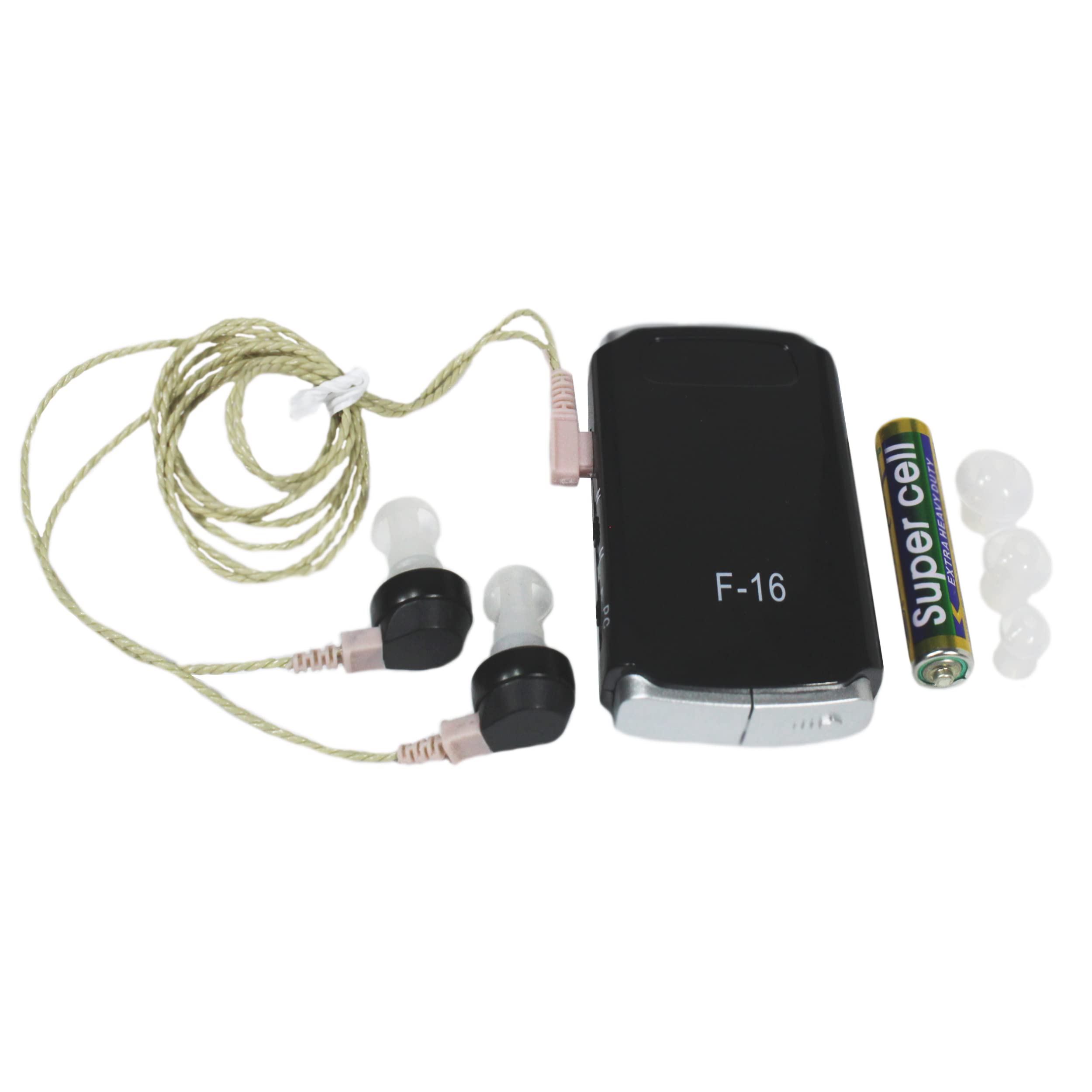 Hearing Aid Machine Pocket Model both ear- Axon F-16 for normal to Profound Hearing Loss 8 Volume Setup Sound Enhancement Amplifier
