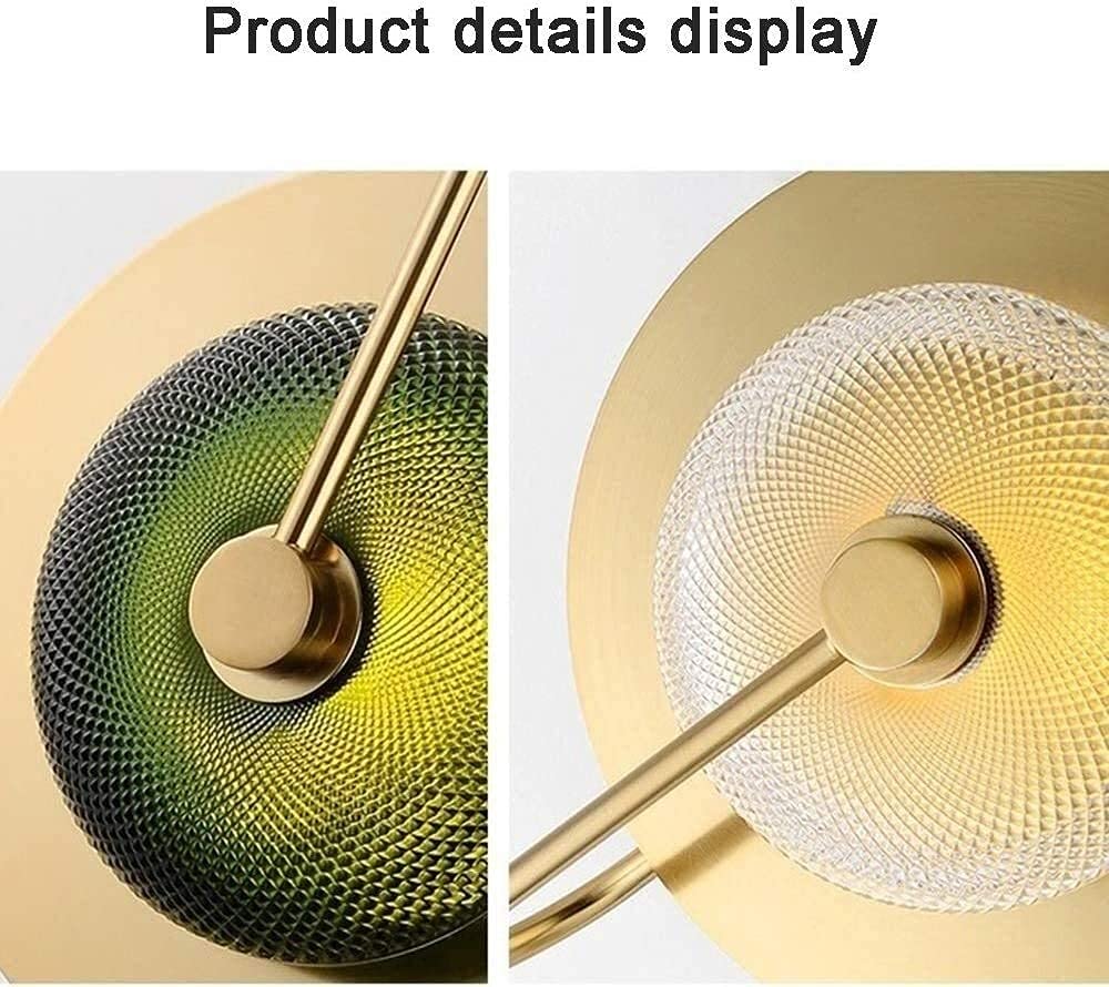 Lámparas de pared LED con pantalla de vidrio, lámpara de pared de soldadura sin costuras personalizada a prueba de óxido, lámpara de pared redonda simple de hierro forjado, lámpara de pared para