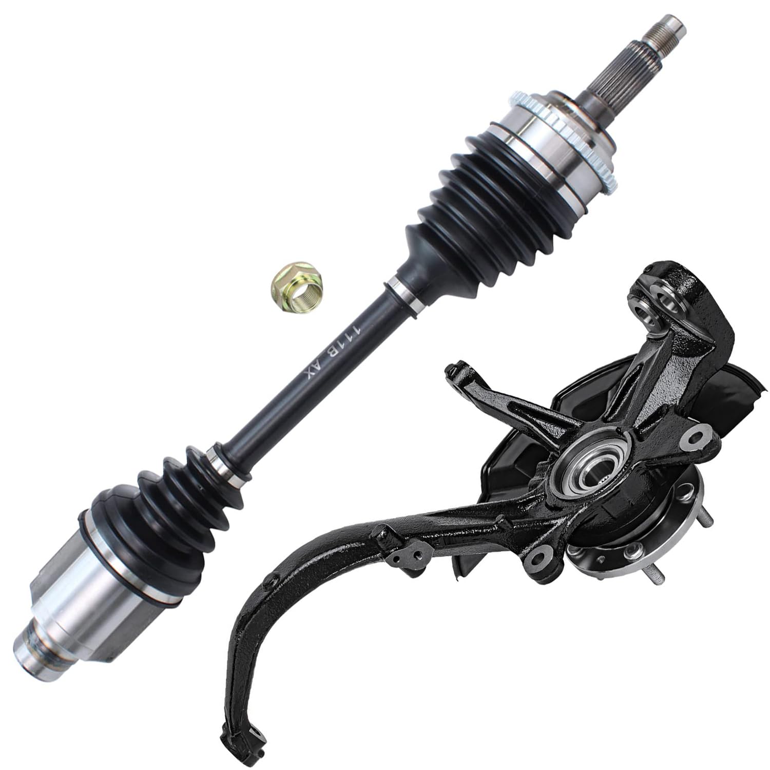 Detroit Axle - Front 2pc Steering Knuckle CV Axle for Ford Fusion