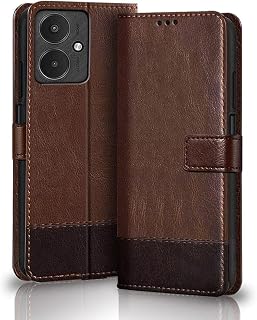 TheGiftKart Flip Back Cover Case for Mi Redmi 13C 4G / 13C 5G / Poco C65 / Poco M6 5G | Dual-Color Leather Finish | Inbuil... Price In India