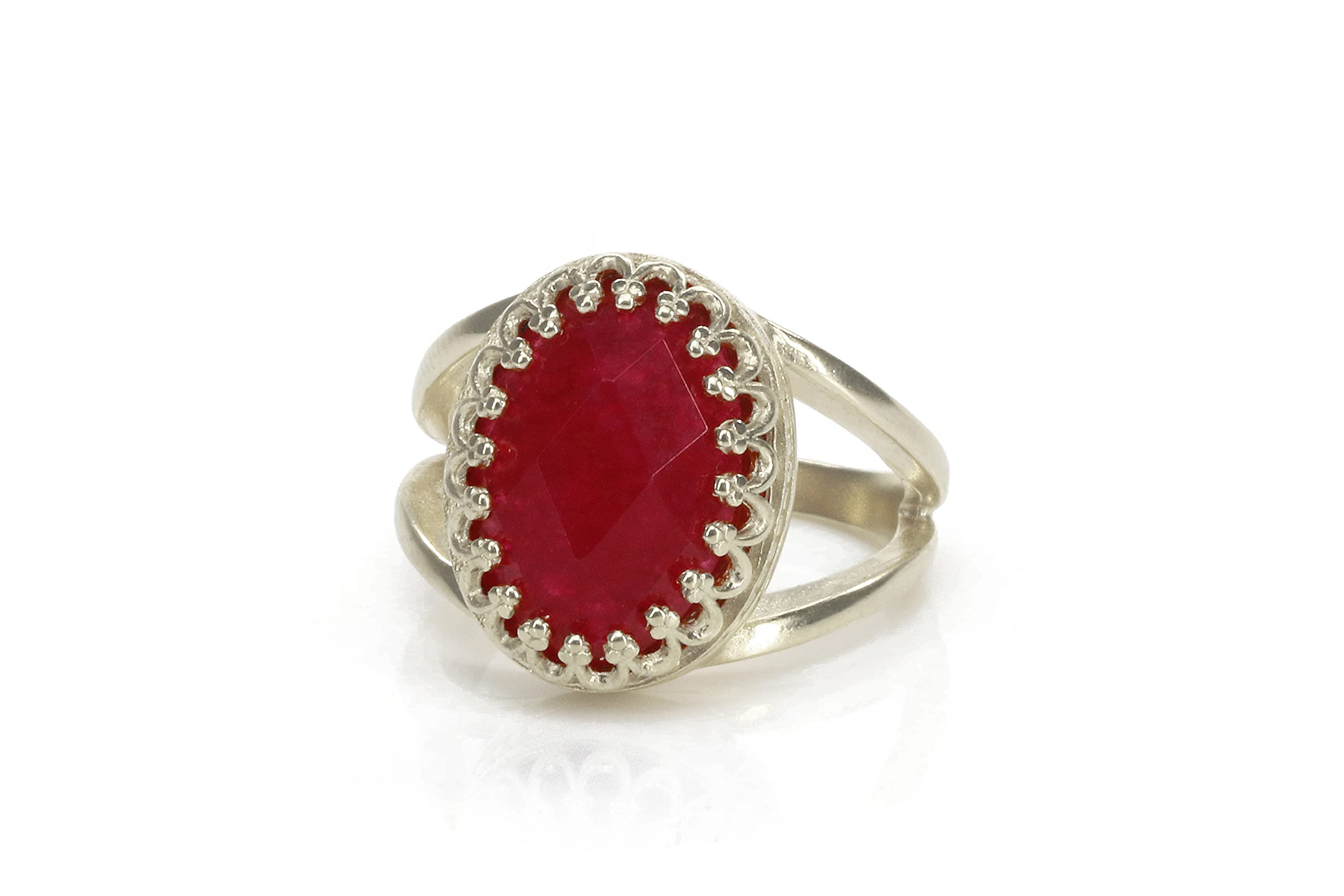 Anillo de Jade Vibrante en Plata - Anillos de Moda Únicos, Anillo de Compromiso Ovalado, Anillos para Todos los Días, Anillo de Promesa - Anillos de Plata de Ley 925 para la Moda y Regalo para Ella