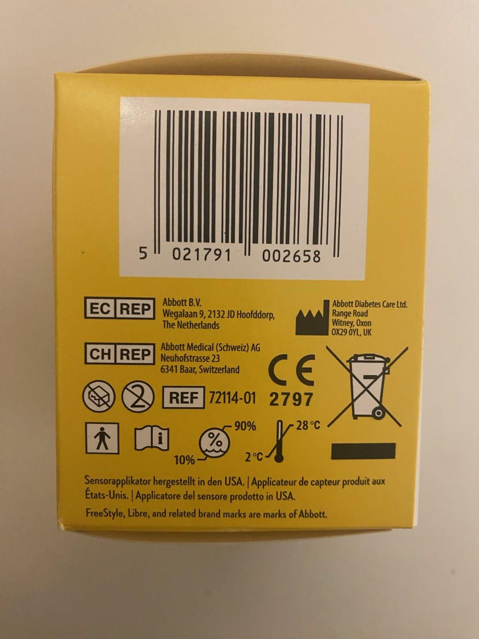 FreeStyle Libre 3 - Sensor de diabetes y medidor de glucosa en sangre (1 unidad), color blanco