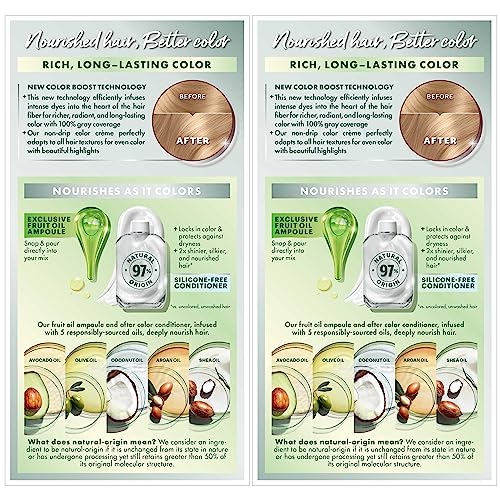 Garnier Hair Color Nutrisse Nourishing Creme, 90 Light Natural Blonde (Macadamia) Permanent Hair Dye, 2 Count (Packaging May Vary) - Image 3