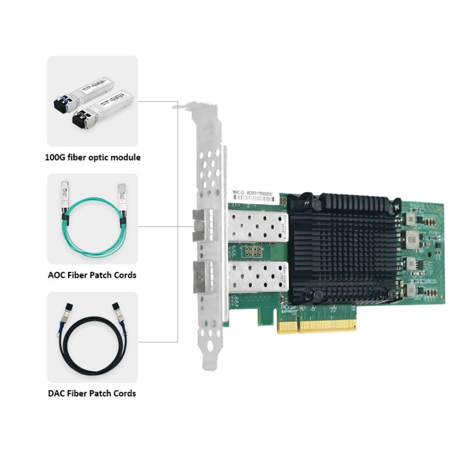 PCIe x8 Dual-port 25G SFP28 Ethernet Network Adapter (Intel E810)