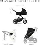 Poussette de jogging Cybex Avi Spin – Légère, roues tout-terrain, guidon réglable, conduite douce, idéale pour les parents actifs, pliage compact, roues amovibles, Gris brumeux avec cadre noir