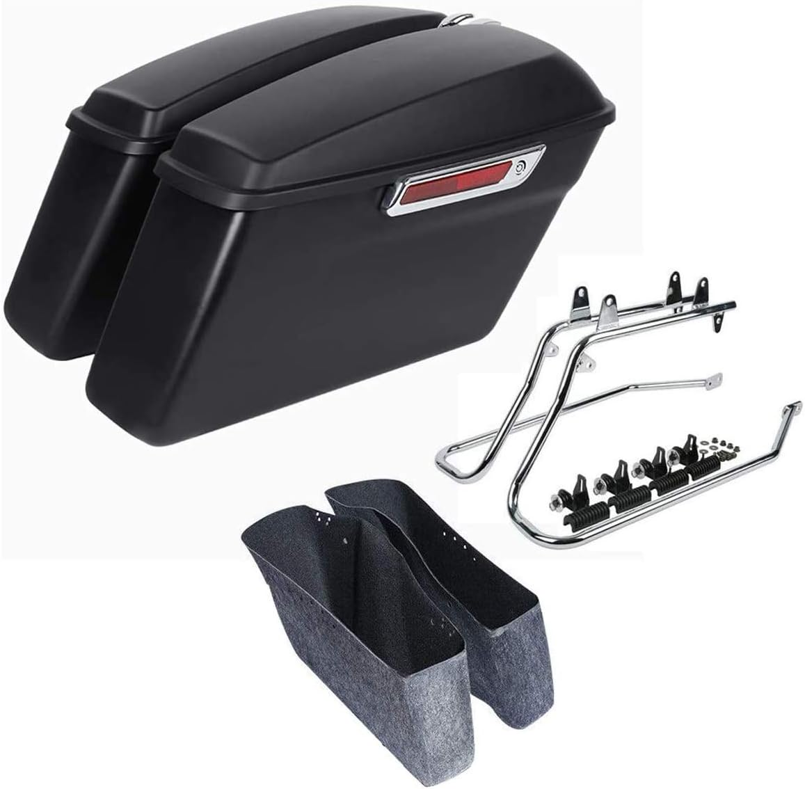 SLMOTO Hard Saddlebags Saddle Bags W/ Chrome Conversion