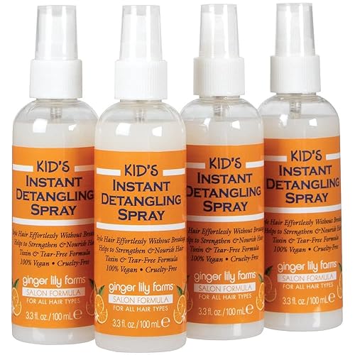 Ginger Lily Farms Salon Formula - Spray desenredante instantáneo para niños, fórmula sin desgarros, espray desenredante para el cabello para niños,