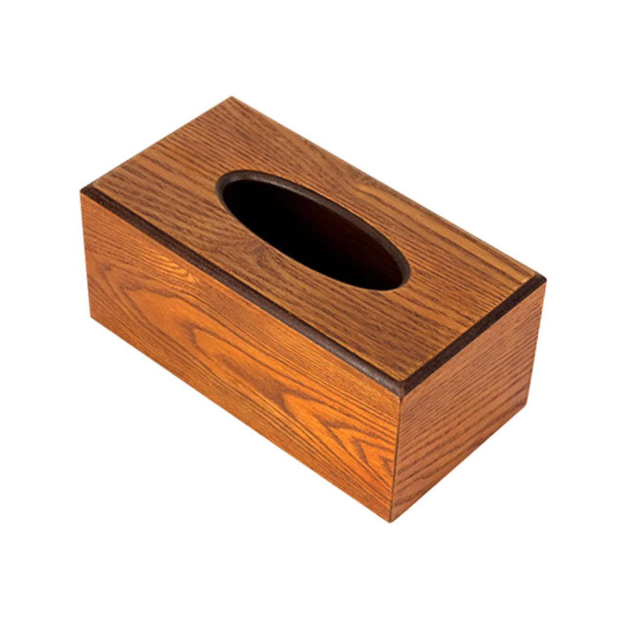 Boîte à mouchoirs en bois massif vintage marron pour distributeur de table chic