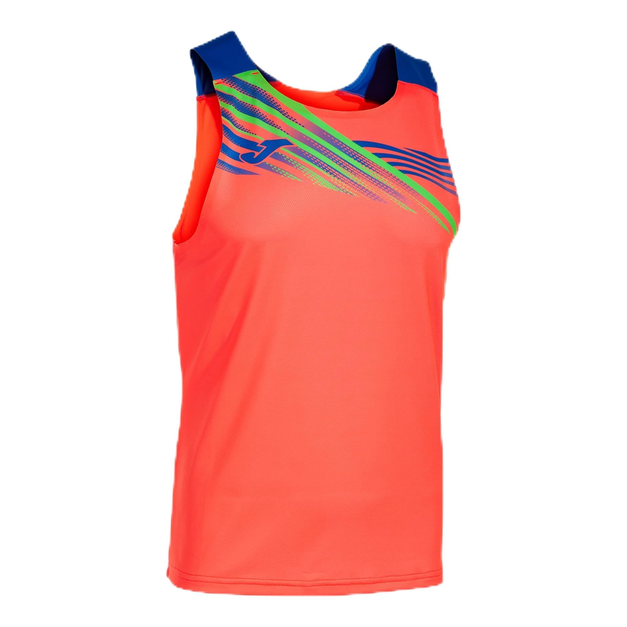 Joma Men's Coral Fluoro/Royal Elite X Fluorescent Coral Tank Top
