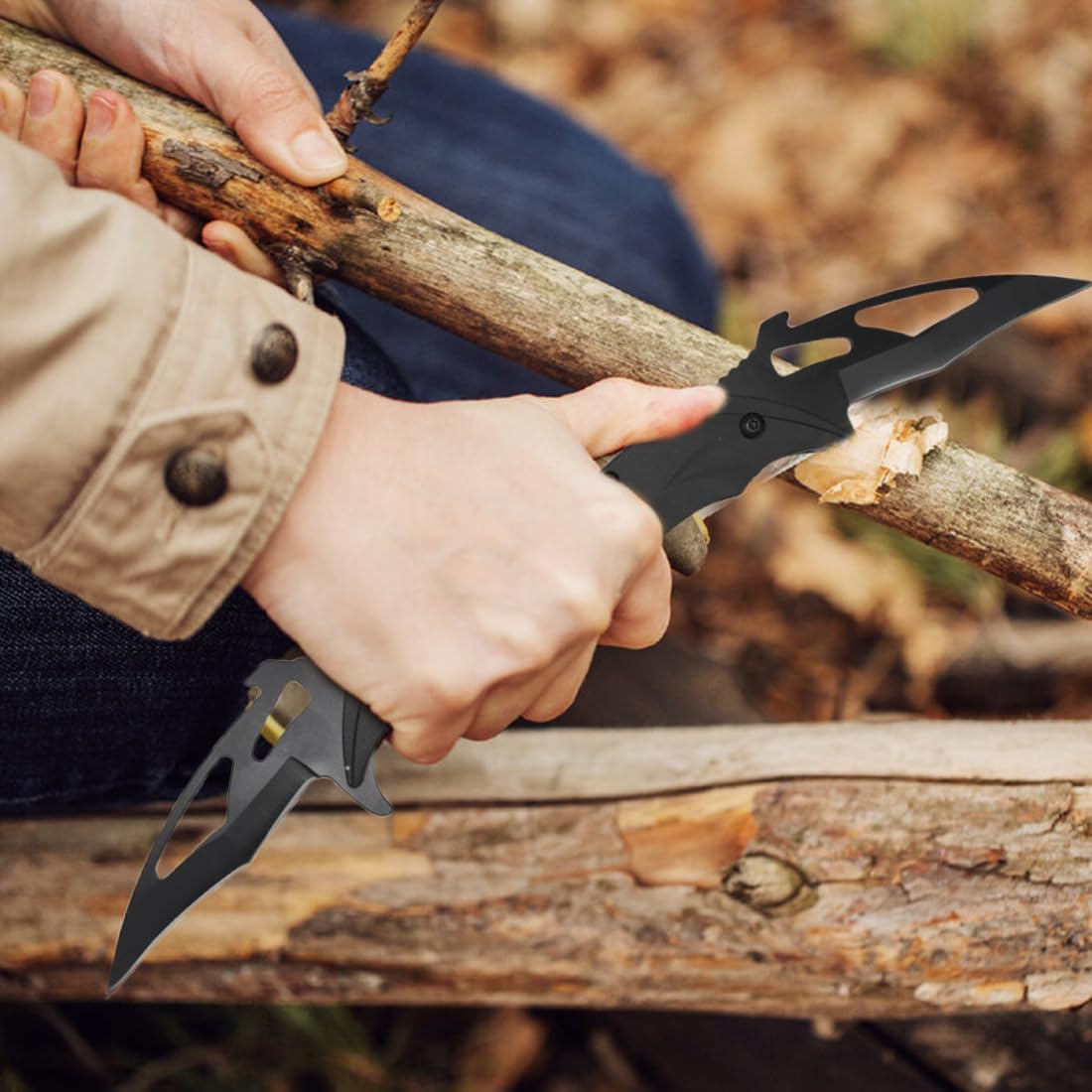 VPOUERY Coltello Pieghevole Batma Coltello Tascabile affilato per l'outdoor e la Sopravvivenza