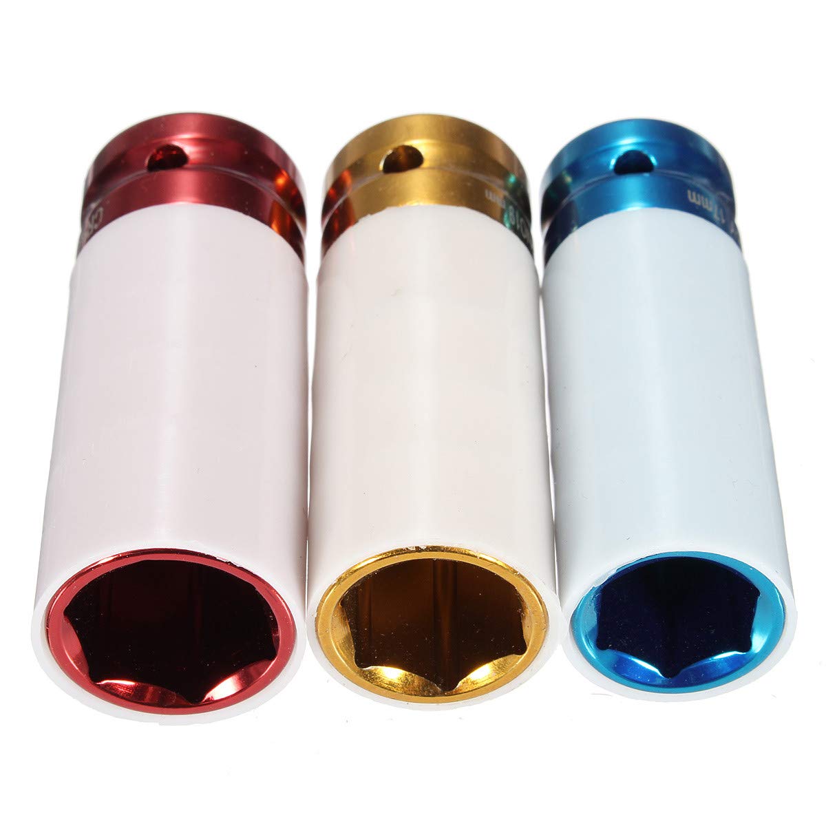 3 szt. Cr-Mo 1/2 cala 17 mm 19 mm 21 mm stop koła nasadka udarowa zestaw gniazd ściennych głębokie gniazdo udarowe