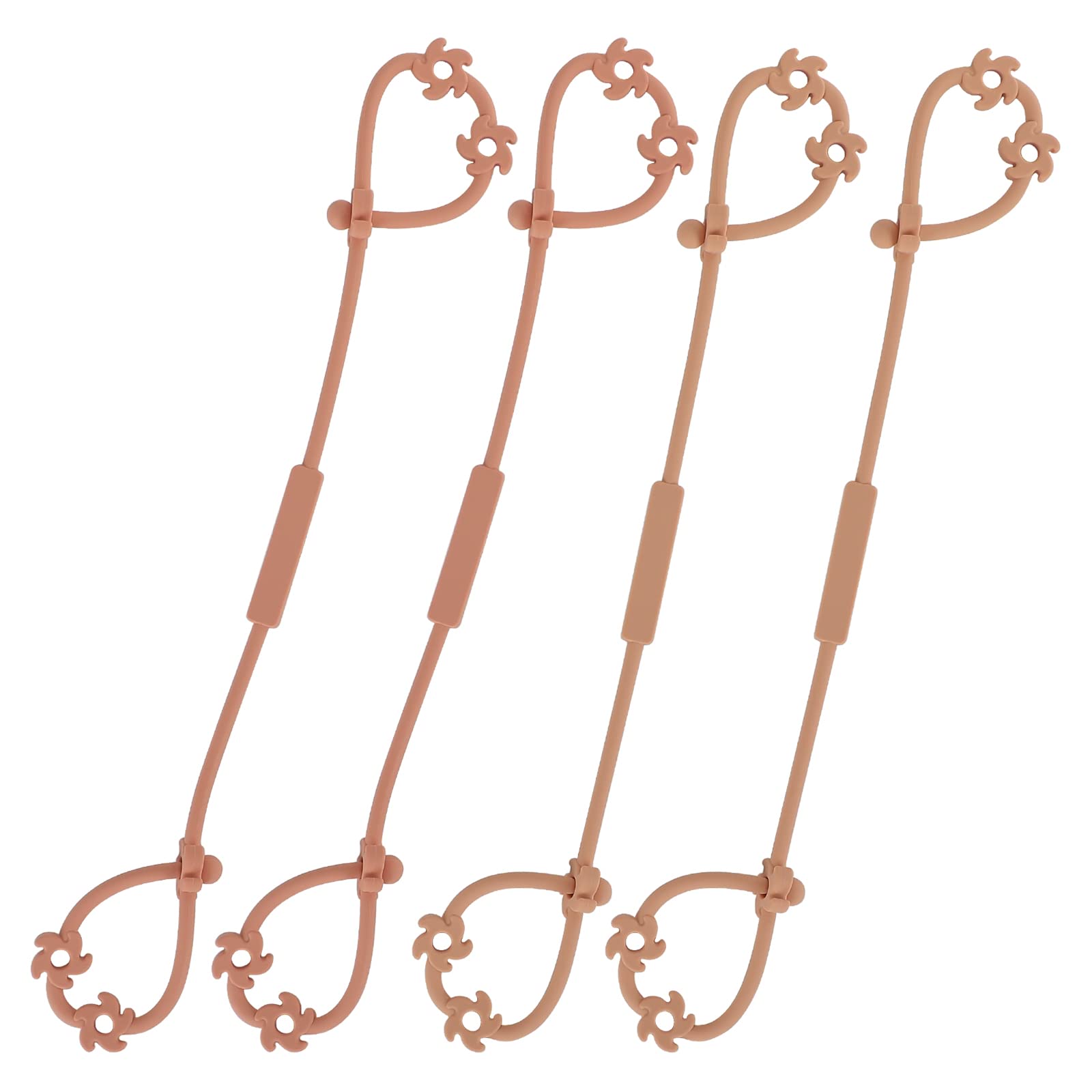 Toy Safety Straps, Food Grade Silicone Pacifier Clips Sippy Cup Strap Stretchable Adjustable for Strollers, High Chair, Cribs, Hanging Baskets, 4 Pack