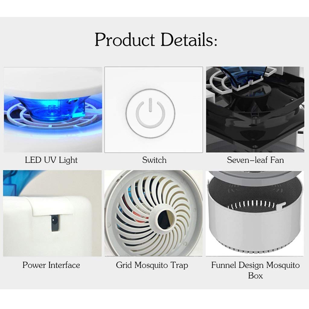 Przenośna lampa przeciw komarom LED USB pułapka na komary do użytku domowego i komercyjnego.