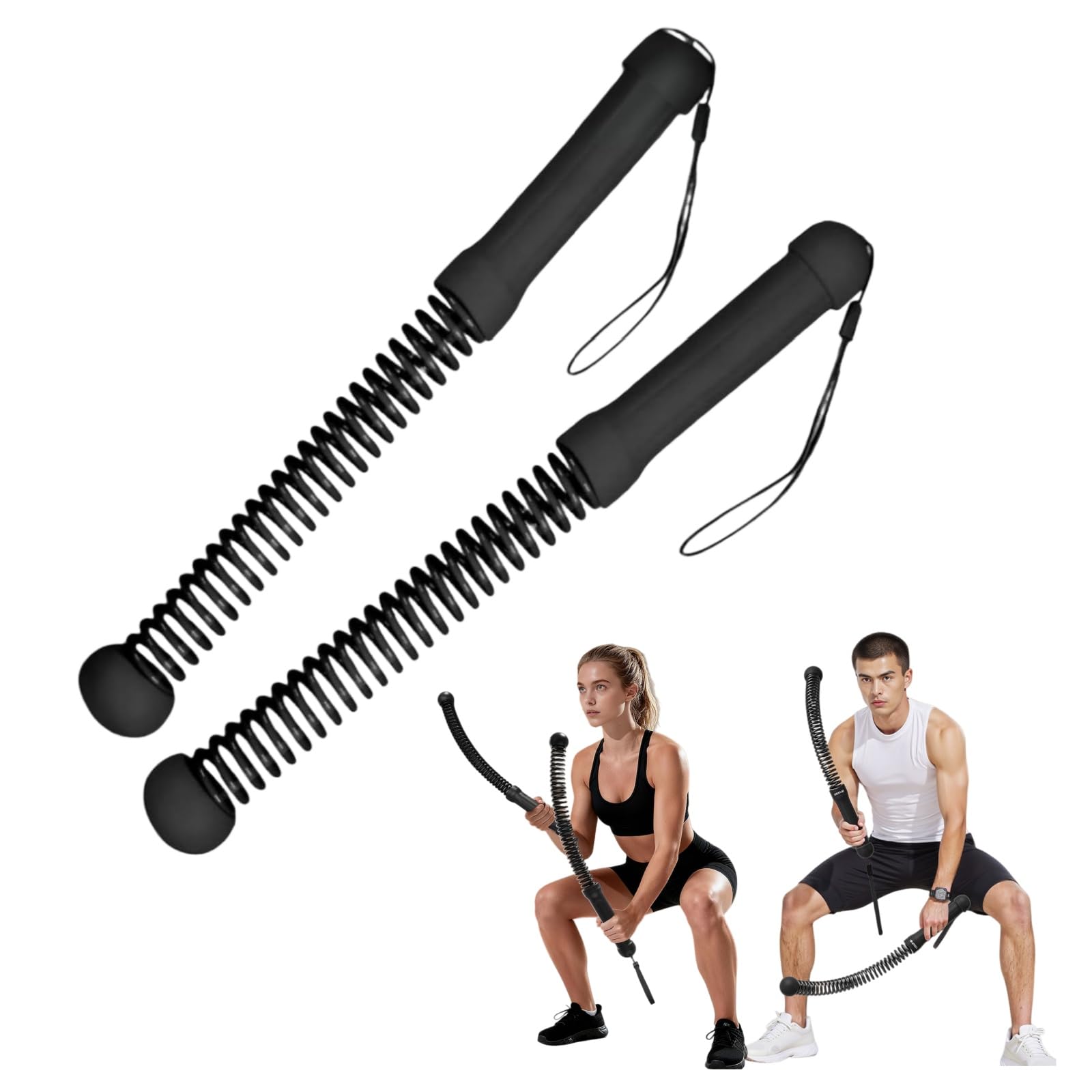2Pcs Ropeless Battle Rope for Home Workout, Ropeless Weighted Battle Ropes for Exercises Portable Quiet Cordless Training Rope Fitness Equipment for Indoor Outdoor Home Gym Strength-picture-24