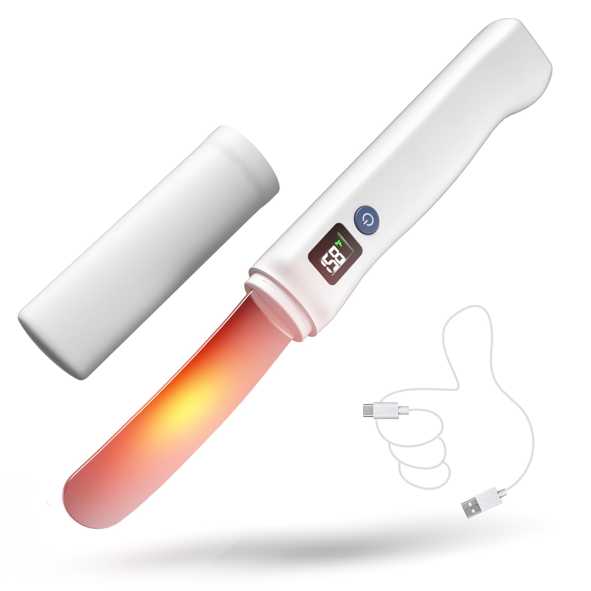 Cuchillo Esparcidor con Calor, Eléctrico Inteligente Cuchillo Cortador Mantequilla Acero Inoxidable, Temperatura Ajustable (55 °C/70 °C), Resistente al Agua, Recargable, para Mantequilla Dura, Queso