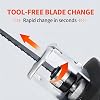 Reciprocating Saw, 0-4000 RPM Variable Speed Reciprocating Saws, 21V Cordless Wood Saw Electric, Electric Saws to Cut Metal, for PVC Cutting with 2 Batteries, 8 Sawing Blades