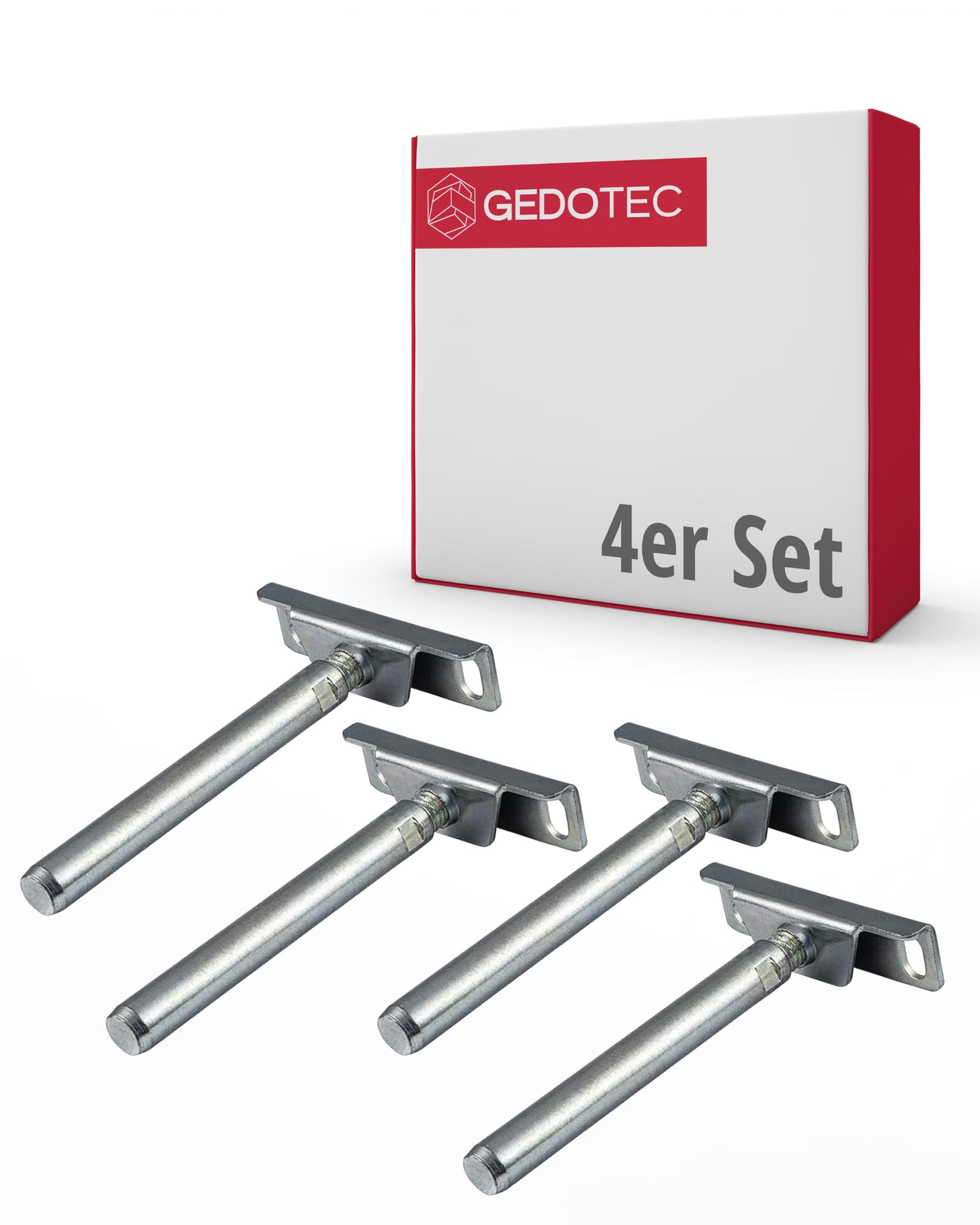 Gedotec Adjustable Shelf Bracket | Pack of 4 Invisible Shelf Brackets | Nova Pro | Shelf Support Made of Galvanised Iron | Shelf Brackets for Wall Mounting