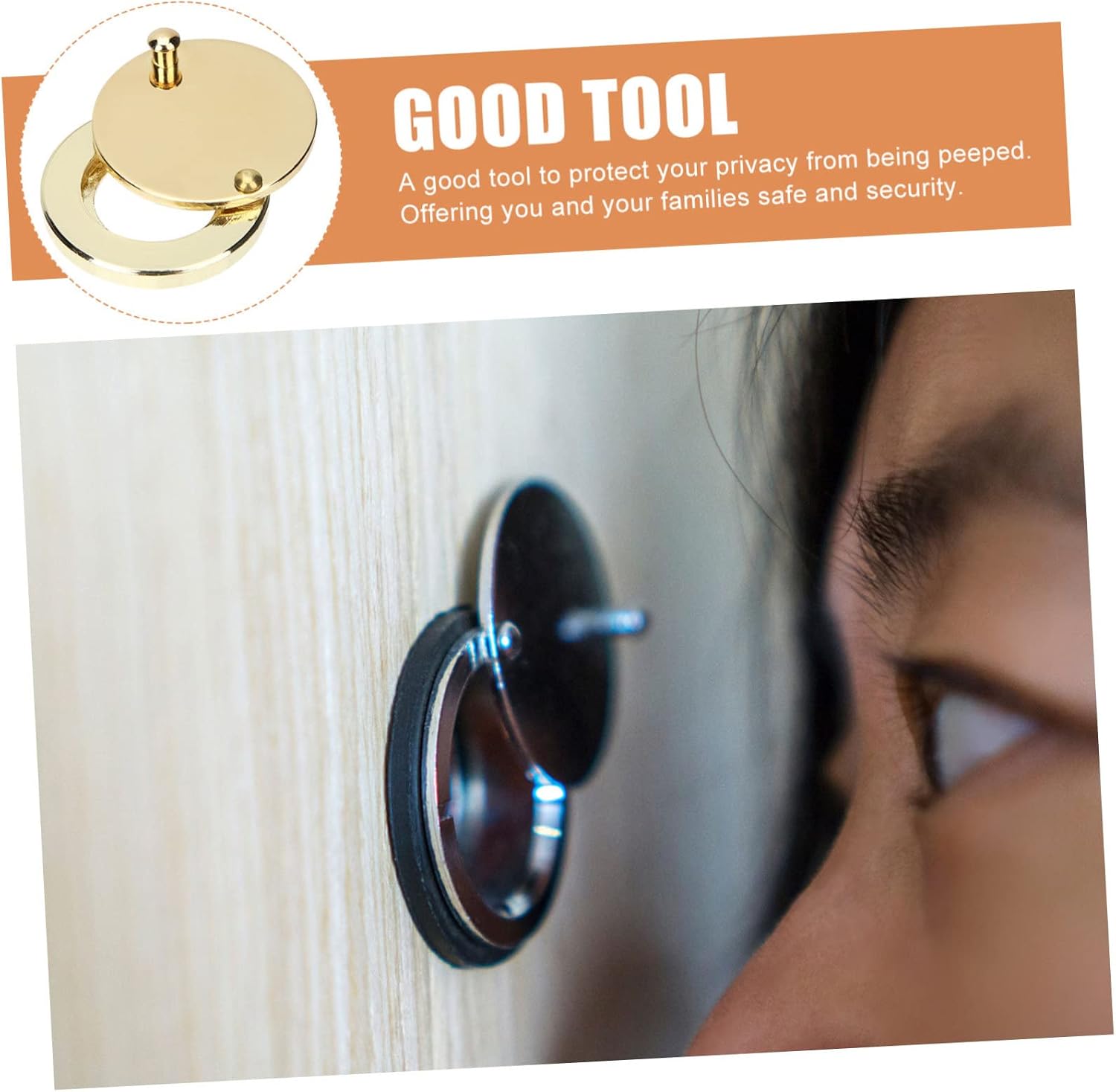 Angoily 2pcs Security Door Viewer Privacy Peephole Cover Front Door Peephole Home Security