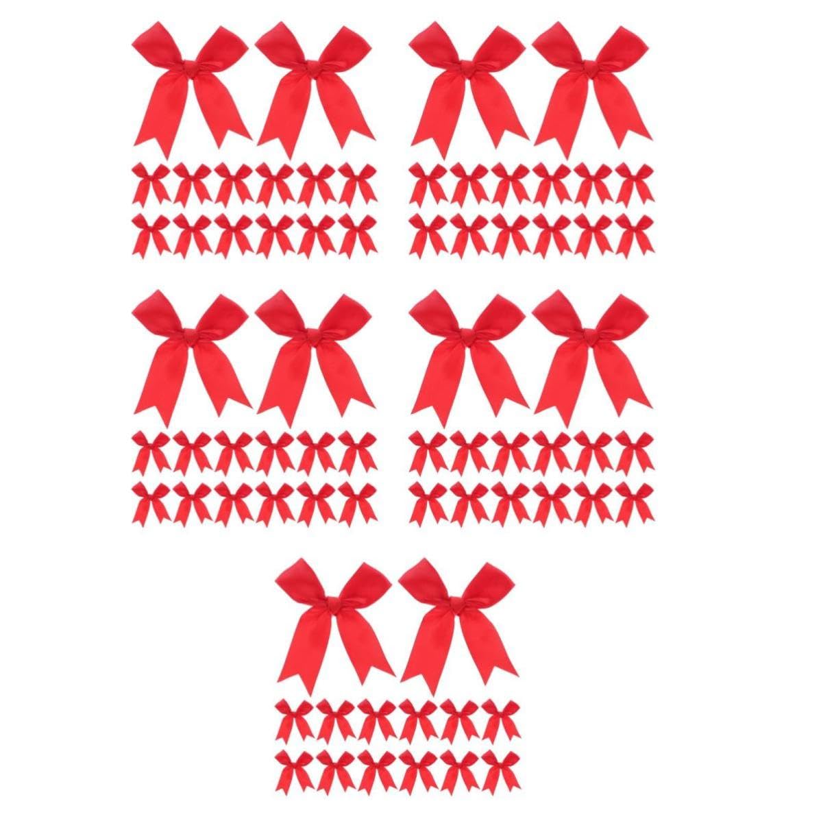 Healeved 250 Stück Rote Kleiner Schleife aus Polyester für Hochzeitsschleifen Dekoration und Tortendekoration Handgefertigt Strapazierfähig für Candy Tasche Verpackung und Partydeko